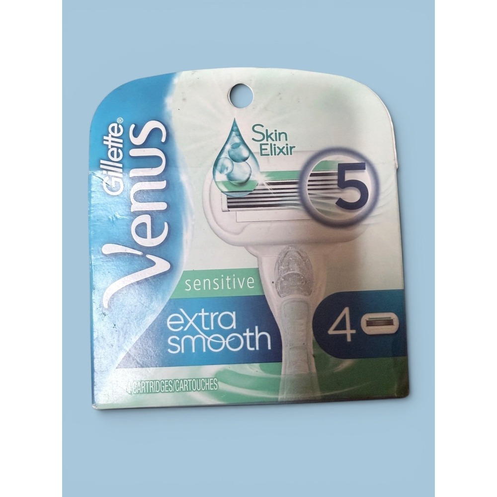 Gillette Venus Sensitive Deluxe Smooth 4 Cartridges with 5 Blades New